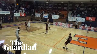 Incredible fullcourt buzzer beater shot wins basketball game [upl. by Wylie993]