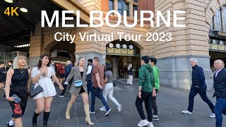 Melbourne City CBD Virtual Tour 2023 4K Australia [upl. by Ahseki]