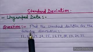 Standard Deviation for Ungrouped Data [upl. by Aisya199]