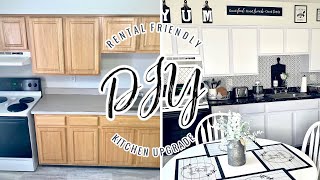 KITCHEN MAKEOVER UNDER 30 DIY RENTAL FRIENDLY [upl. by Darnell745]