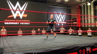 See how WWE hopefuls begin a WWE tryout [upl. by Mairam]