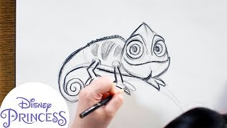 How to Draw Pascal from Tangled  Disney Princess [upl. by Junius]