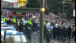 West Ham vs Millwall Hooligan Riots outside Upton Park [upl. by Ynahpets]