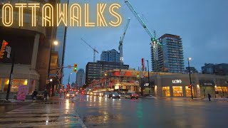 Sunday evening walk through Downtown Ottawas Rideau Street  From Rideau River to Senate of Canada [upl. by Gladis379]