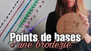 Broderie débutant points de base et première broderie [upl. by Kassi]