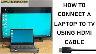 How To Connect Your Laptop To The TV Using HDMI Cable  2021 Update  WINDOWS 10  STEP BY STEP [upl. by Sinclair]