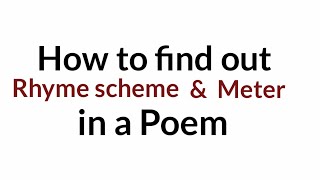 Rhyme scheme amp Meter  Metre in English Literature [upl. by Kcoj]