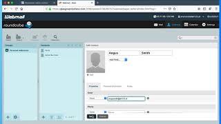 roundcube webmail  creating contacts and groups [upl. by Ahsya]