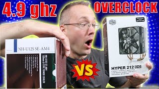 Cooler Master Hyper 212 Evo VS Noctua NHU12S Overclocked to 49 ghz at 15v  Who will win [upl. by Borlow790]