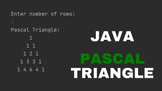 Java printing Pascal Triangle [upl. by Marijane]