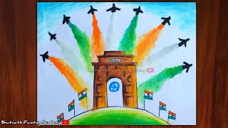 beautiful drawing of 26 January Republic Day for competition [upl. by Aniras565]