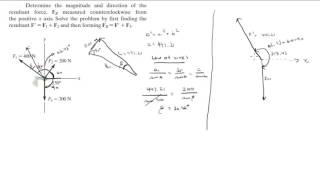 Finding the resultant force between three forces [upl. by Naro]