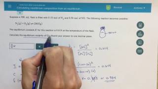 ALEKS  Calculating Equilibrium Composition from an Equilibrium Constant [upl. by Sackey]