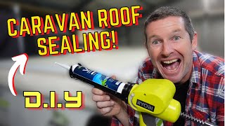 LIVE  DIY Reseal your Caravan Poptop or RV roof We fix our Jayco Swan Camper Trailer Its easy [upl. by Nyladnohr]