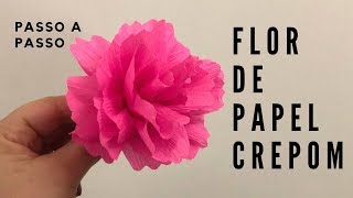 Flor de papel crepom FÁCIL [upl. by Atalanta875]