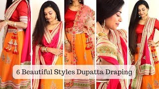 6 Dupatta Draping Styles You MUST Try  How To Wear Lehenga Perfectly this Wedding Season [upl. by Idissac]