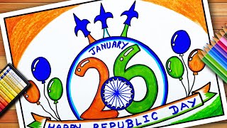 Republic Day Drawing  Republic Day Poster  26 January Drawing  Easy Republic Day Drawing [upl. by Annek404]