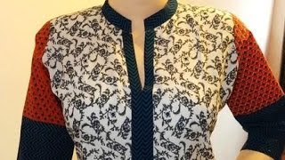 kurti collar neck design cutting and stitching for beginners [upl. by Yditsahc]