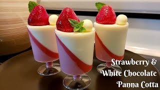 Strawberry amp White Chocolate Panna Cotta [upl. by Myna614]