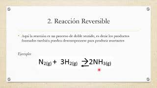 REACCIONES REVERSIBLES IRREVERSIBLES Y DE COMBUSTIÓN [upl. by Neehcas]