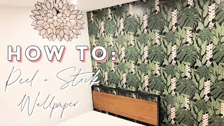 How To Install Peel and Stick Wallpaper  RENTER Friendly Decor [upl. by Ettennaej495]