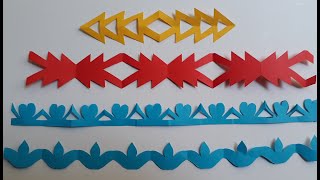 How to Make Easy and Simple Paper Borders1Paper Chain Cutting Ideas [upl. by Dayna]