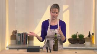 How to Use the Le Creuset Vertical Lever Wine Opener  WilliamsSonoma [upl. by Allerim]