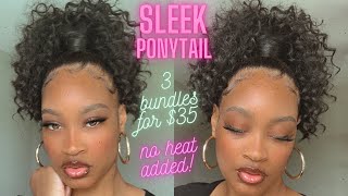 High Sleek curly weave ponytail\ Organique Hair [upl. by Lovmilla]