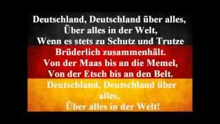 German National Anthem  Deutschland Uber Alles With Lyrics [upl. by Enrika]