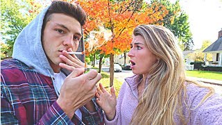 SMOKING CIGARETTE PRANK ON GIRLFRIEND [upl. by Howund427]