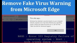 How to Remove Fake Virus Warning from Microsoft Edge [upl. by Elorak]