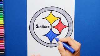 How to draw the Pittsburgh Steelers Logo NFL Team [upl. by Adamek]