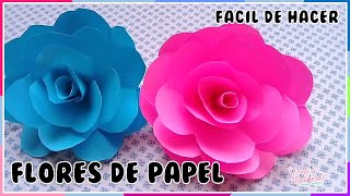 Flores de papel Facil de hacer [upl. by Trimble]